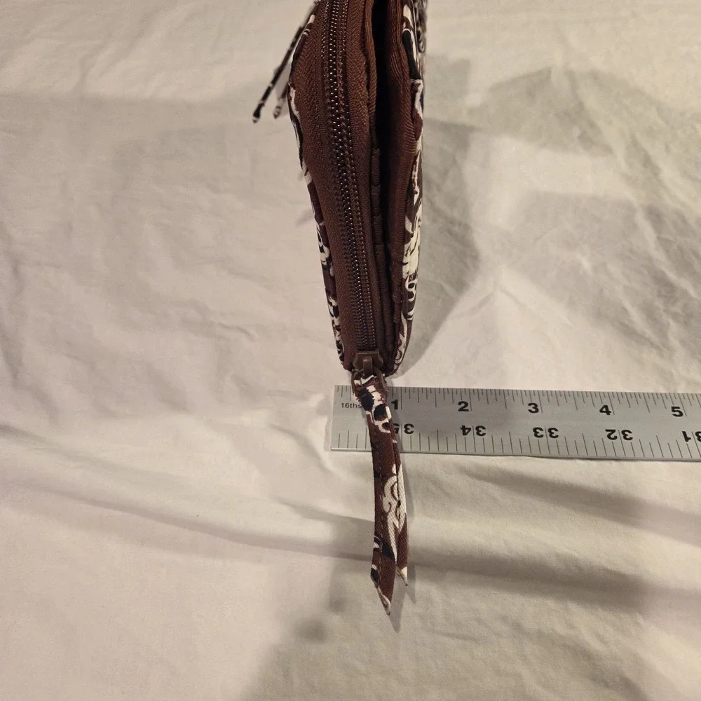 NEW Vera Bradley Large Tab Wallet Bubbly‎ Flowers Cinnamon, Brown Black Ivory